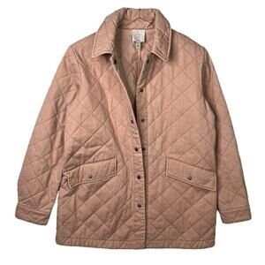 Joie Quilted Snap Front Shacket Jacket Coat NWOT Light Pink Womens Medium